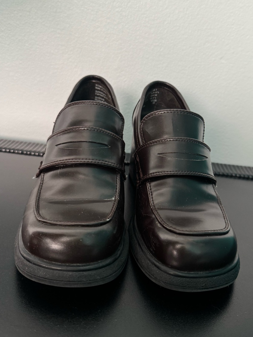 Women's Brown faux Leather Slip-On Loafers